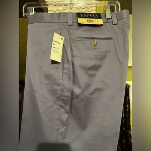 Lauren Ralph Lauren Men’s Flat Front Cotton Twill Pants in Blue